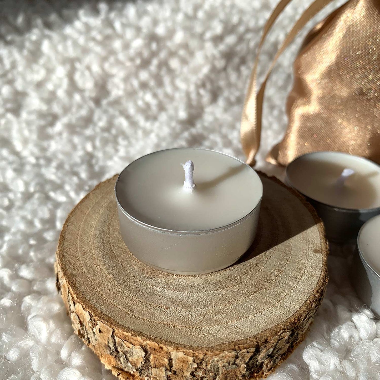 Lot de 6 bougies chauffe-plat naturelles en cire de colza