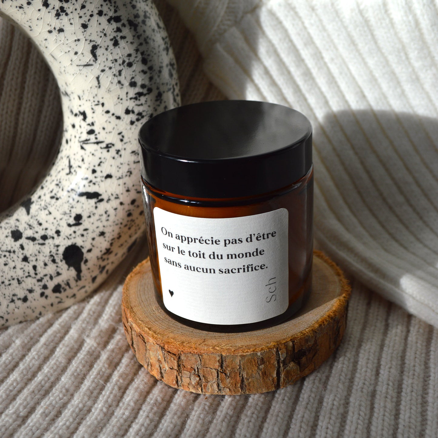 Bougie citation "Être sur le toit du monde"