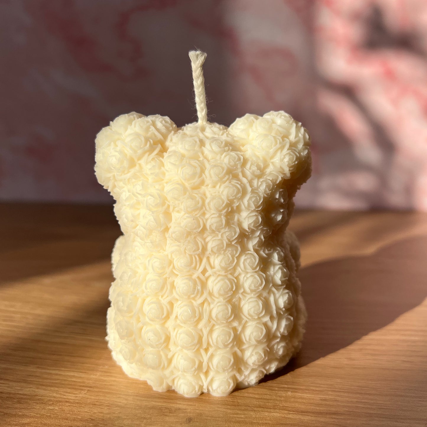 Bougie Nounours coeur Valentin blanc