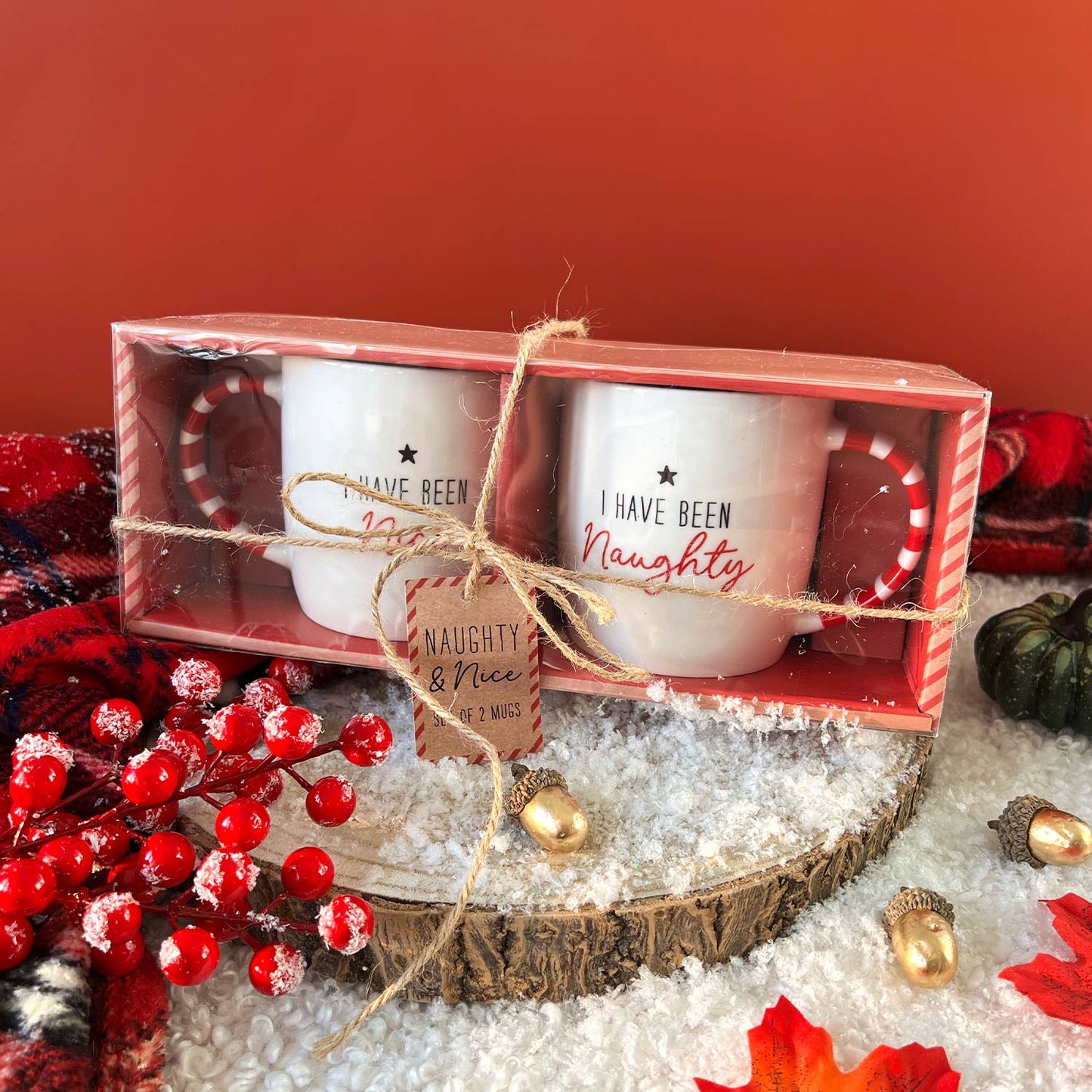 Coffret cadeau de 2 tasses de Noël Naughty & Nice