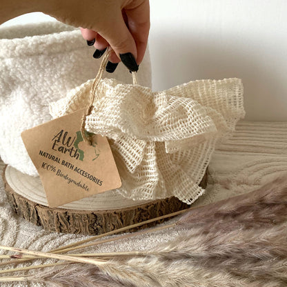 Fleur de douche naturelle biodégradable en ramie