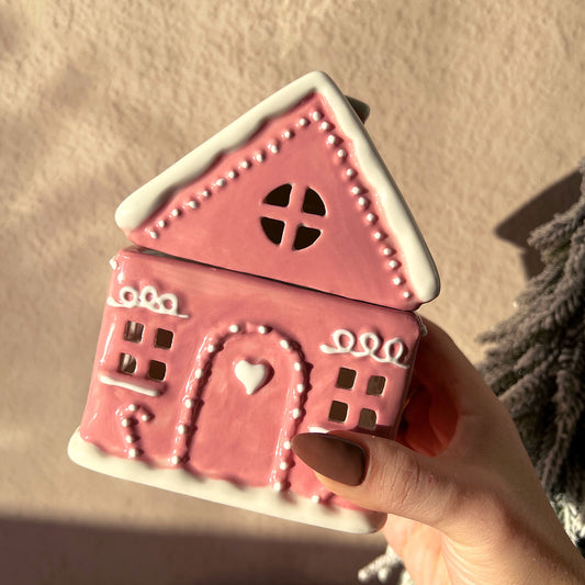 Brûleur Maison pain d'épices Noël rose