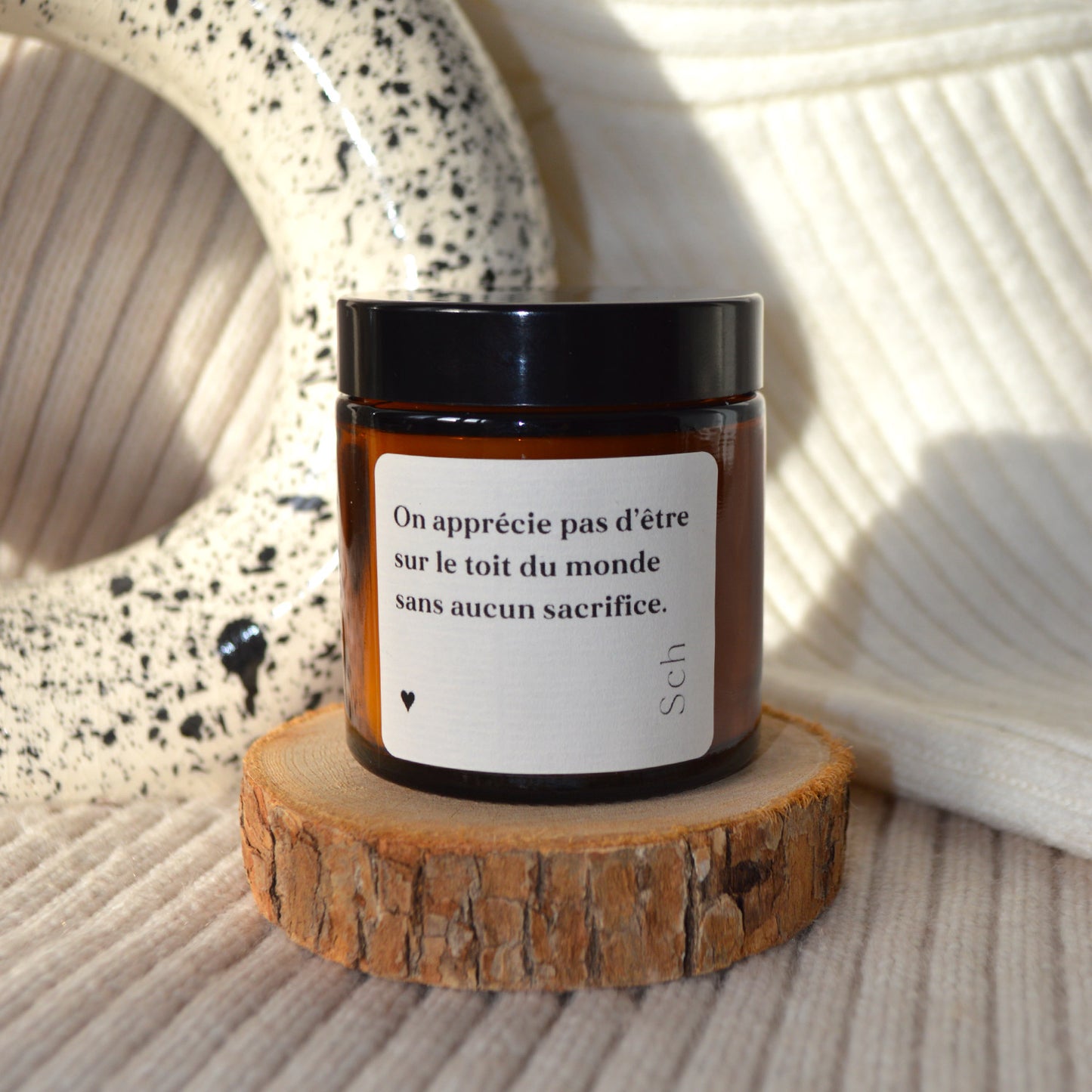 Bougie citation "Être sur le toit du monde"
