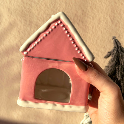 Brûleur Maison pain d'épices Noël rose