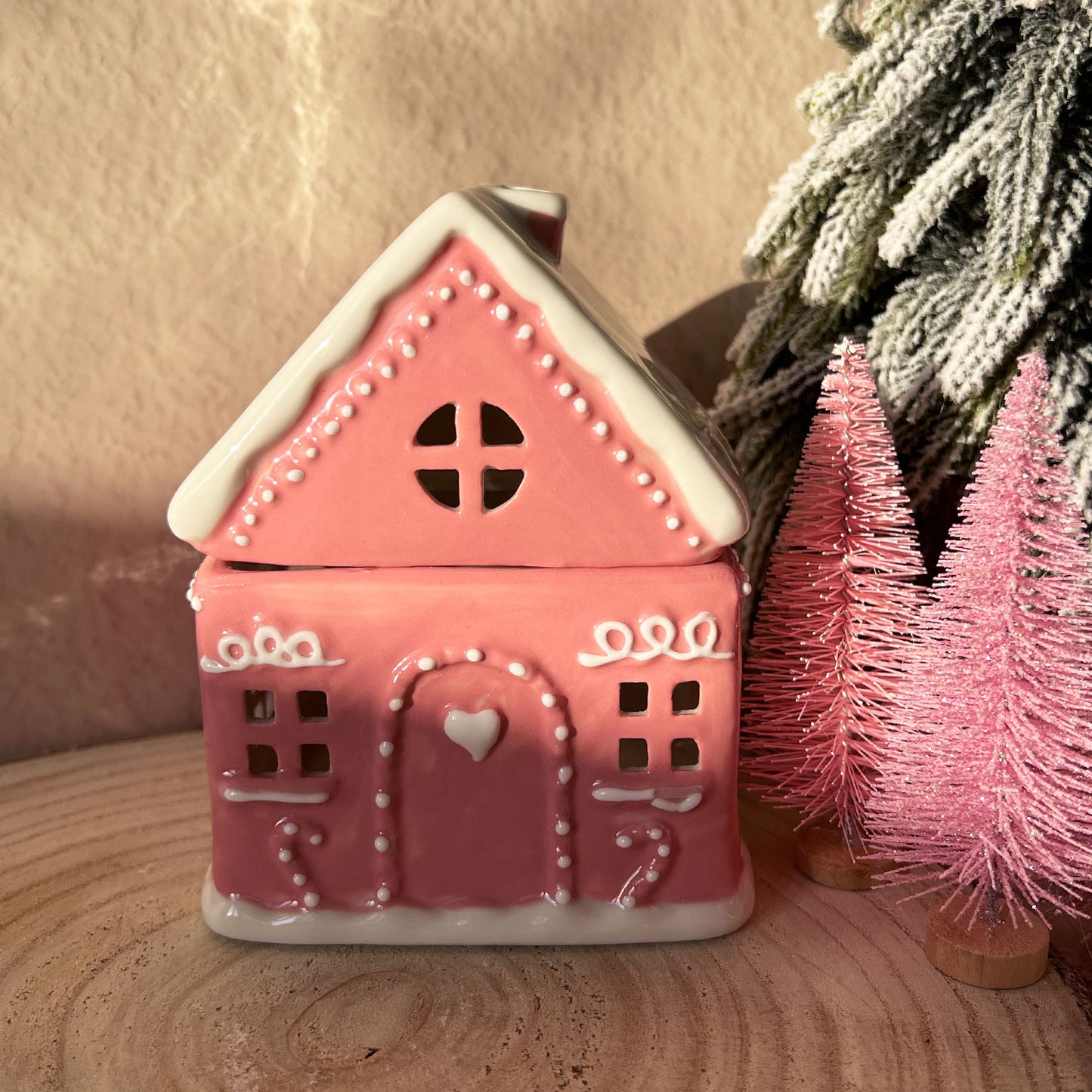 Brûleur Maison pain d'épices Noël rose