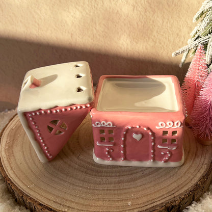 Brûleur Maison pain d'épices Noël rose