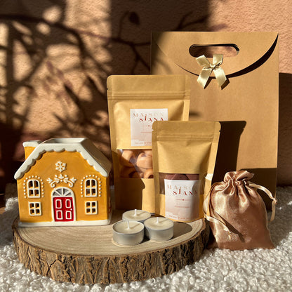 Grand coffret noël Fondants parfumés et Brûleur maison pain d'épices