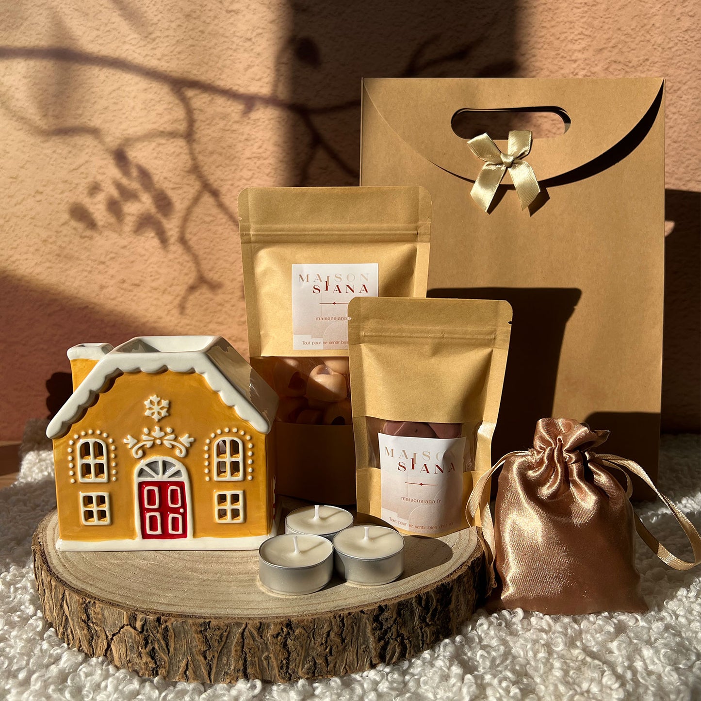 Grand coffret noël Fondants parfumés et Brûleur maison pain d'épices
