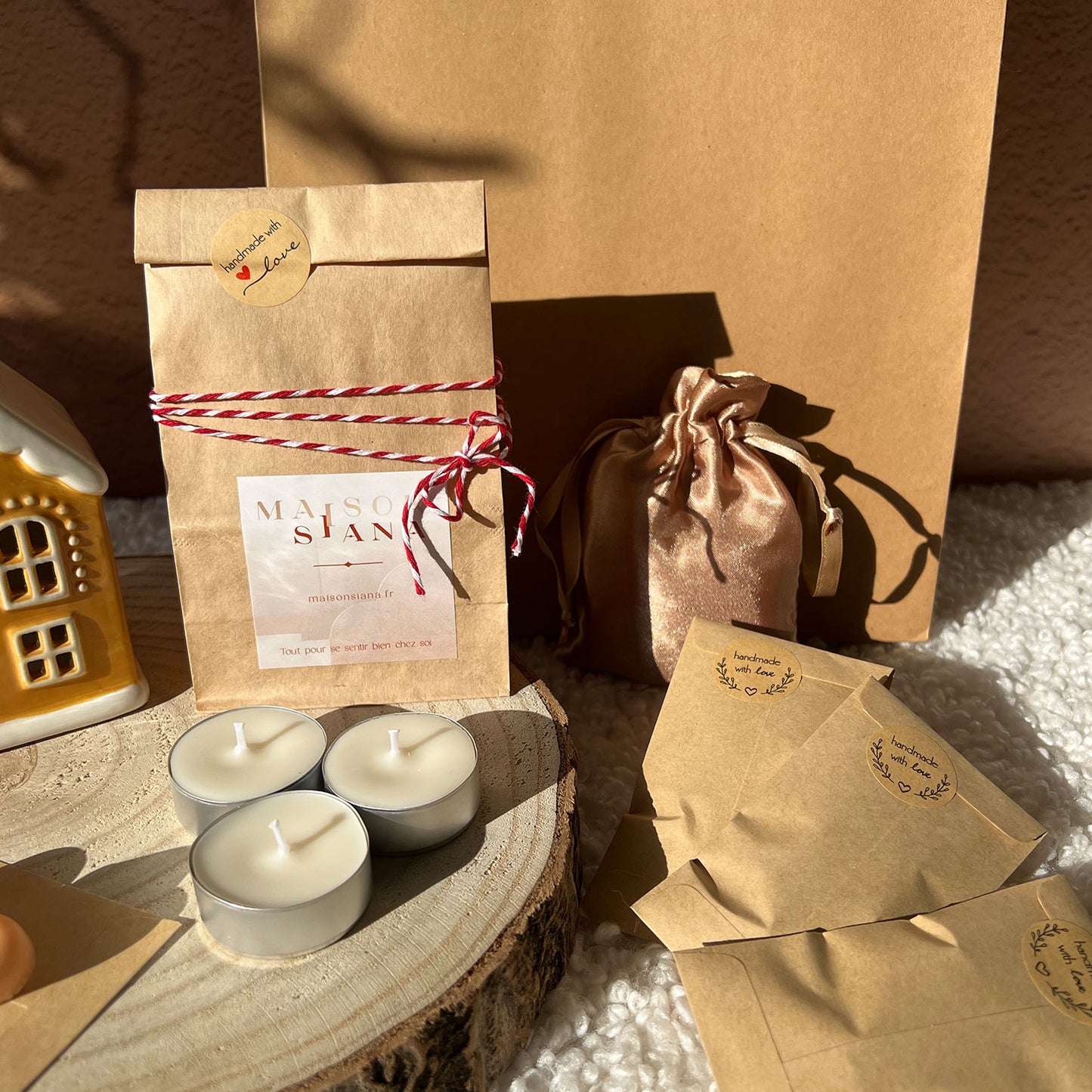 Petit coffret cadeau Fondants parfumés et Brûleur maison pain d'épices