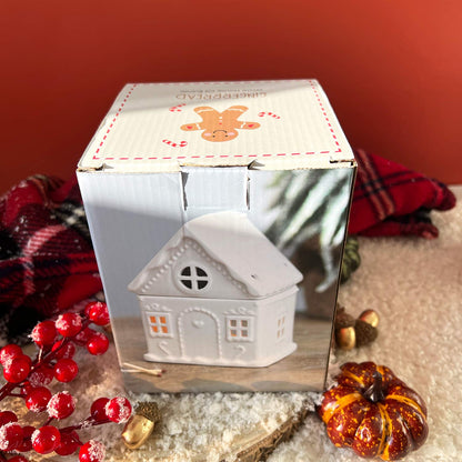 Brûleur Maison pain d'épices Noël blanc