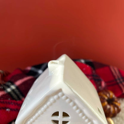Brûleur Maison pain d'épices Noël blanc